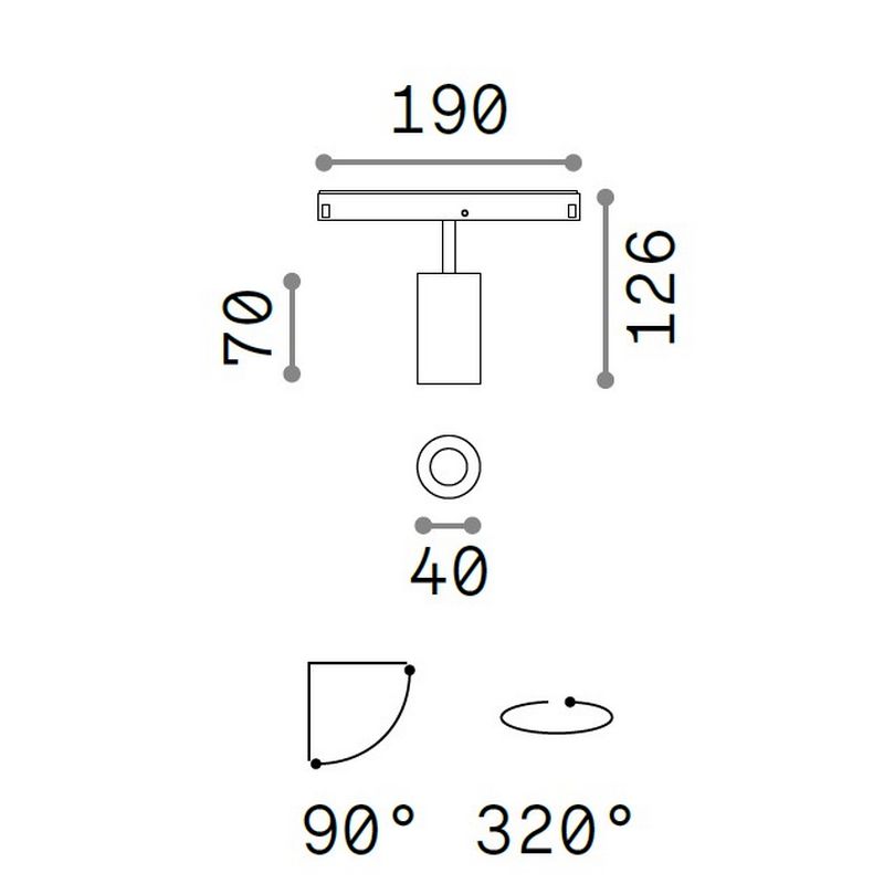 Трековий світильник EGO TRACK SINGLE 08W 3000K (257631), IDEAL LUX - Зображення 257631--.jpg
