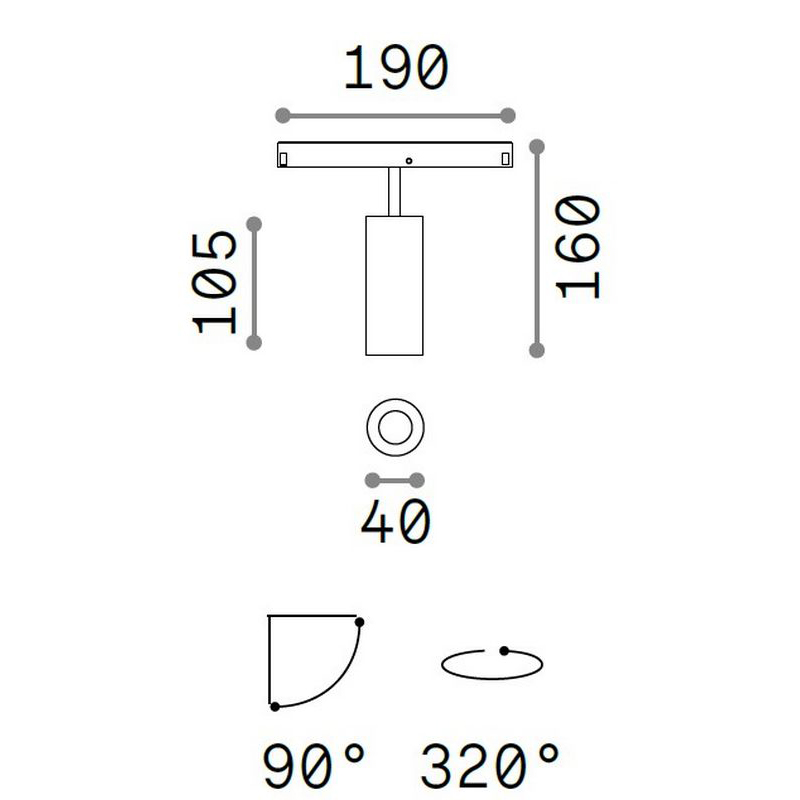 Трековий світильник EGO TRACK SINGLE 12W 3000K (257655), IDEAL LUX - Зображення 257655-.jpg