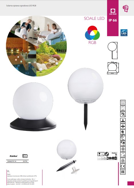 Світильник вуличний SOALE PV 14 LED (25770), Kanlux - Зображення 25770-.jpg