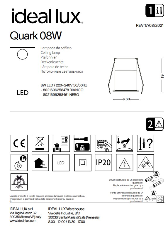 Точковий світильник QUARK 08W BK (258461), IDEAL LUX - Зображення 258461--.jpg