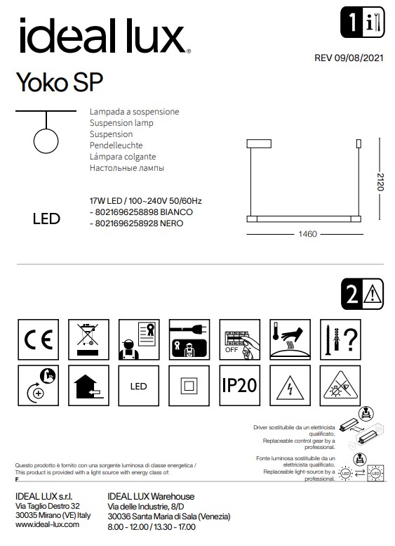 Люстра YOKO SP BIANCO (258898), IDEAL LUX - Зображення 258898--.jpg