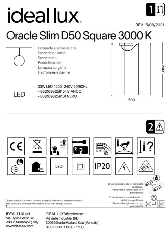 Люстра ORACLE SLIM D50 SQUARE BK 3000K (259161), IDEAL LUX - Зображення 259161--.jpg