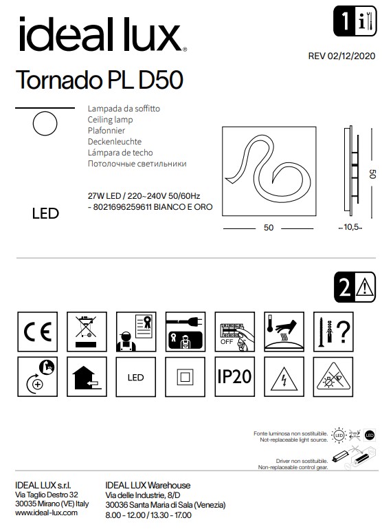 Світильник TORNADO AP D50 (259611), IDEAL LUX - Зображення 259611--.jpg