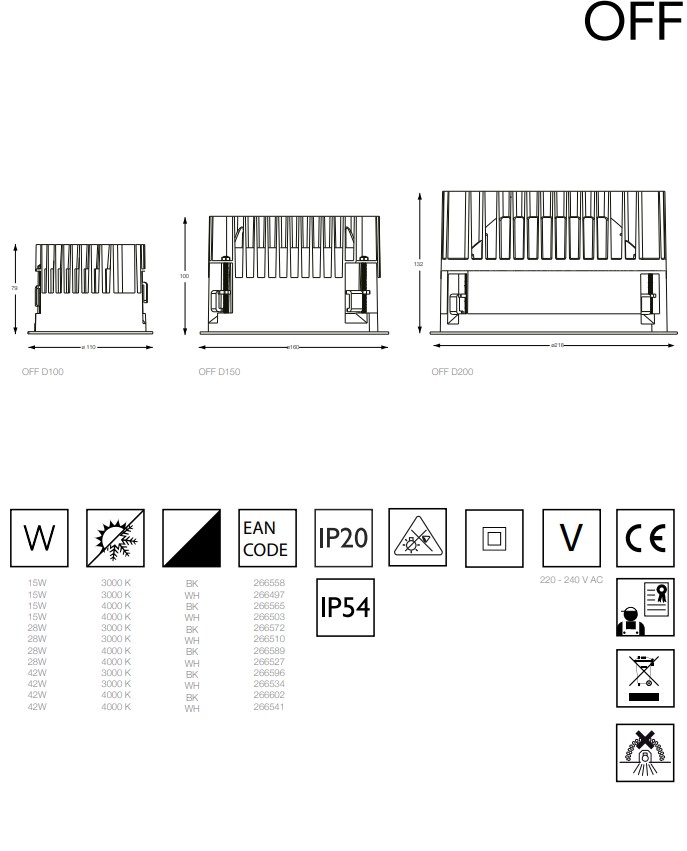 Точковий світильник OFF ROUND D100 15W 3000K WH (266497), IDEAL LUX - Зображення 266497--.jpg