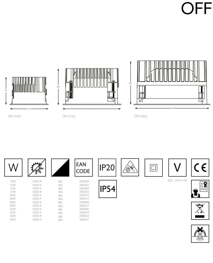 Точковий світильник OFF ROUND D100 15W 4000K WH (266503), IDEAL LUX - Зображення 266503--.jpg