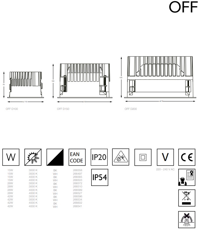 Точечный светильник OFF ROUND D150 28W 3000K WH (266510), IDEAL LUX - Зображення 266510--.jpg