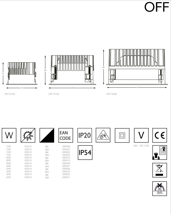 Точковий світильник OFF ROUND D150 28W 4000K WH (266527), IDEAL LUX - Зображення 266527--.jpg