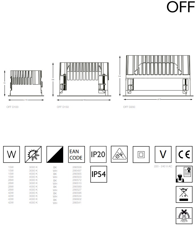 Точковий світильник OFF ROUND D200 42W 4000K WH (266541), IDEAL LUX - Зображення 266541--.jpg