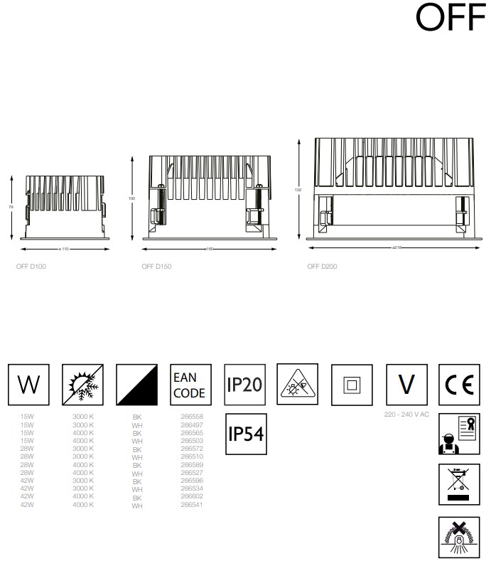 Точковий світильник OFF ROUND D100 15W 3000K BK (266558), IDEAL LUX - Зображення 266558--.jpg
