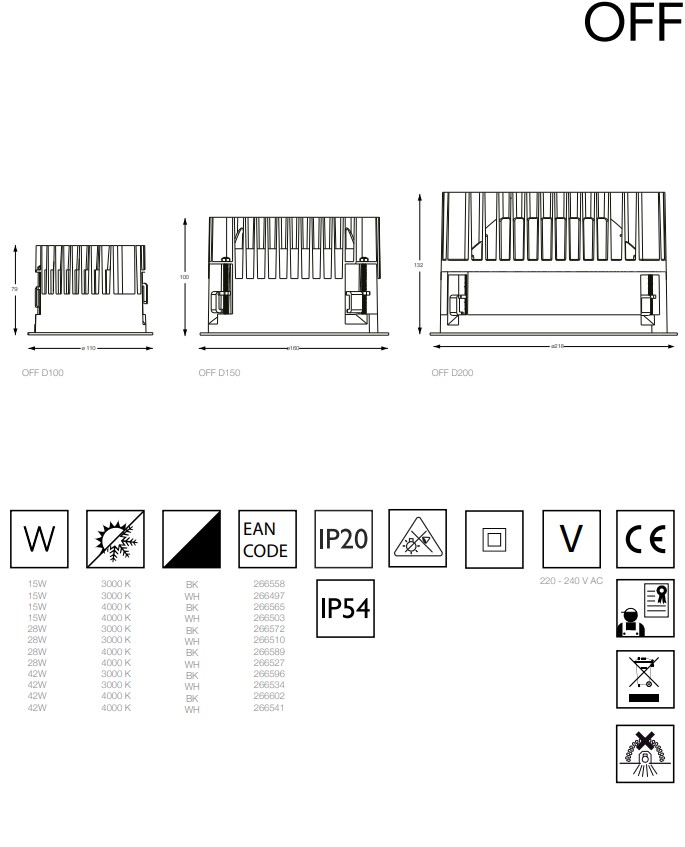 Точковий світильник OFF ROUND D150 28W 3000K BK (266572), IDEAL LUX - Зображення 266572--.jpg