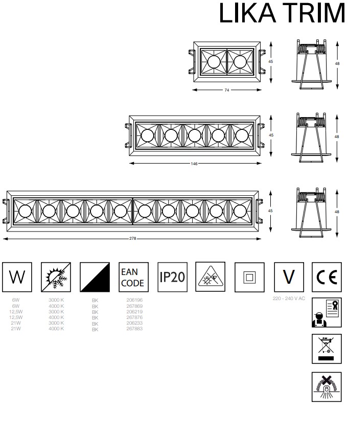 Точковий світильник LIKA 21W 4000K TRIM (267883), IDEAL LUX - Зображення 267883--.jpg