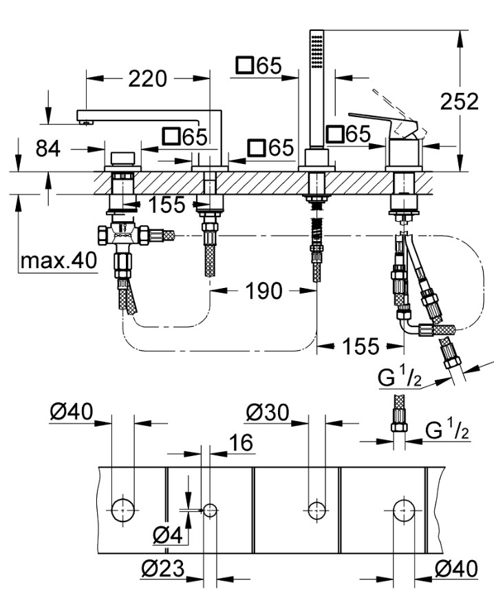Змішувач для ванни Eurocube (19897001), Grohe - Зображення 267941-45ff7.jpg