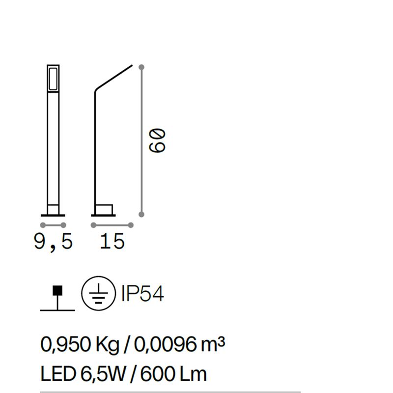 Світильник вуличний AGOS PT SMALL 4000K (268439), IDEAL LUX - Зображення 268439--.jpg