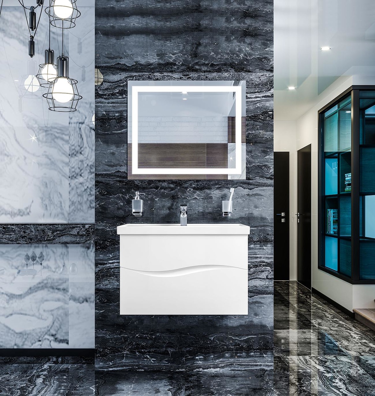 Шафка з умивальником підвісна Альфа Frame 65, Аква Родос - Зображення 268781-a0327.jpg