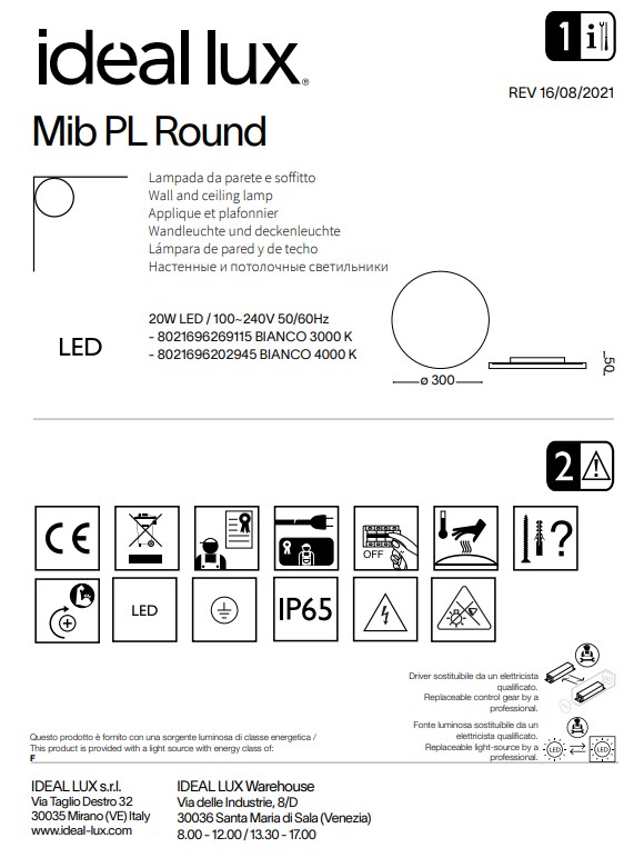 Світильник вуличний MIB PL ROUND 3000K (5590,2), IDEAL LUX - Зображення 269115-.jpg