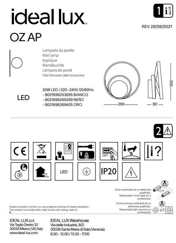 Світильник OZ AP NERO (269399), IDEAL LUX - Зображення 269399--.jpg