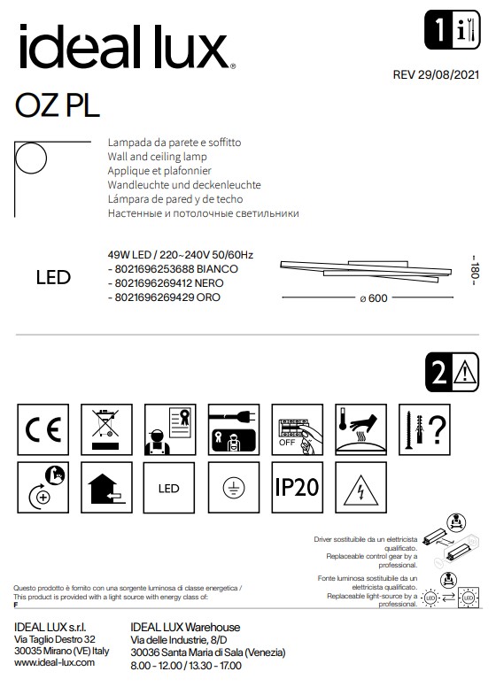 Світильник OZ PL ORO (269429), IDEAL LUX - Зображення 269429--.jpg