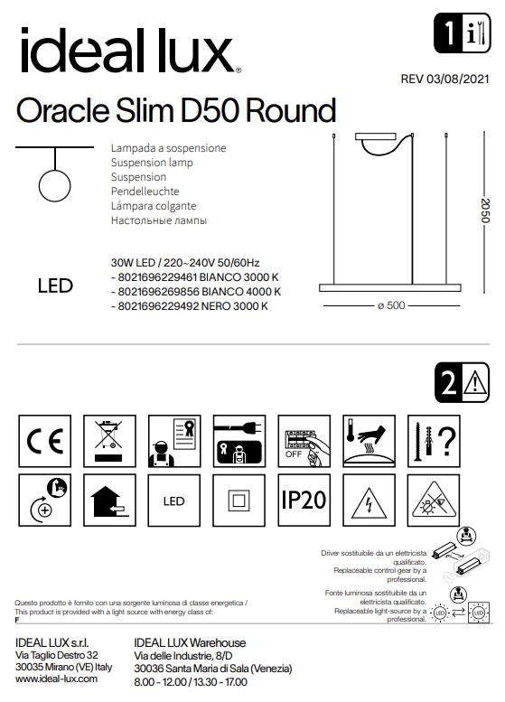 Люстра ORACLE SLIM D50 ROUND WH 4000K (269856), IDEAL LUX - Зображення 269856--.jpg