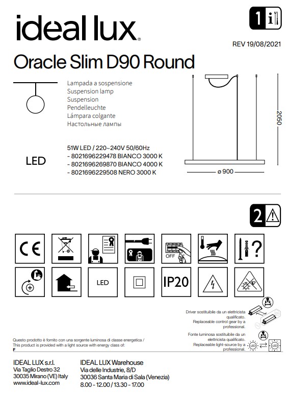 Люстра ORACLE SLIM D90 ROUND WH 4000K (269870), IDEAL LUX - Зображення 269870--.jpg