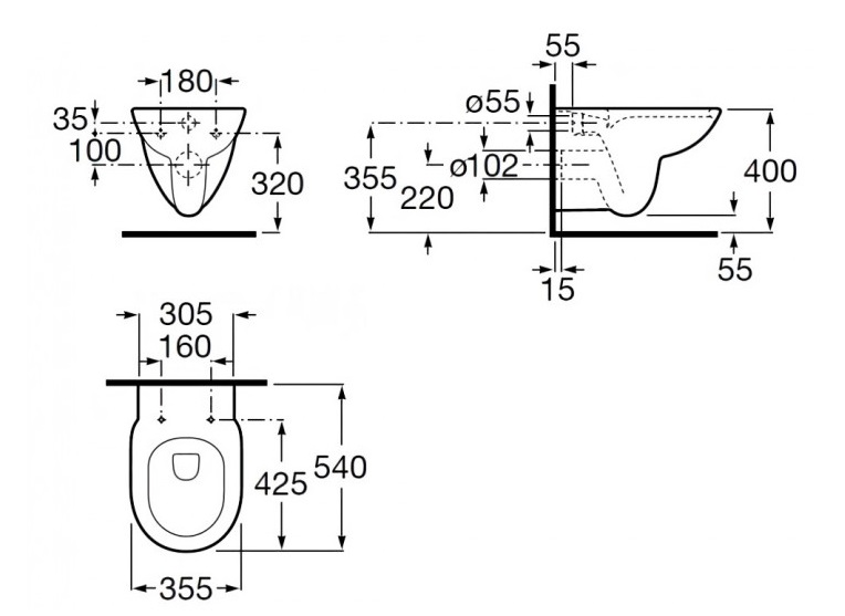 Унітаз підвісний Debba Rimless з кришкою soft-close (A34H996000), Roca - Зображення 270521-fc490.jpg