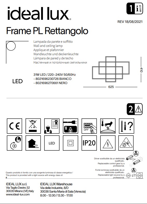 Світильник FRAME PL RETTANGOLO NERO (270661), IDEAL LUX - Зображення 270661--.jpg