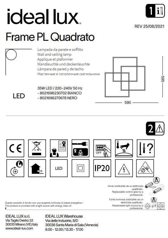 Світильник FRAME PL QUADRATO NERO (270678), IDEAL LUX - Зображення 270678--.jpg