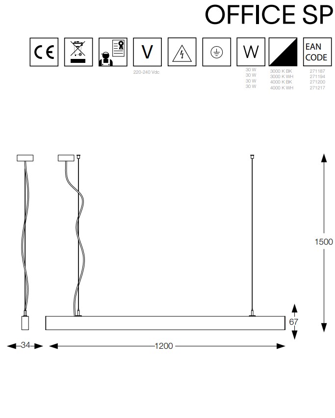 Люстра OFFICE SP 4000K BK (271200), IDEAL LUX - Зображення 271200-.jpg