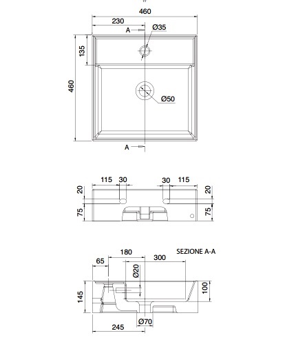 Умивальник Teorema 2.0 46R 5104 SCARABEO - Зображення 271456-7c3fe.jpg