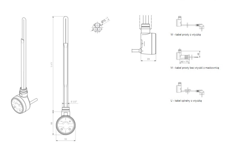 ТЕН прихованого монтажу MOA 400W White Terma - Зображення 273626-42b0a.jpg