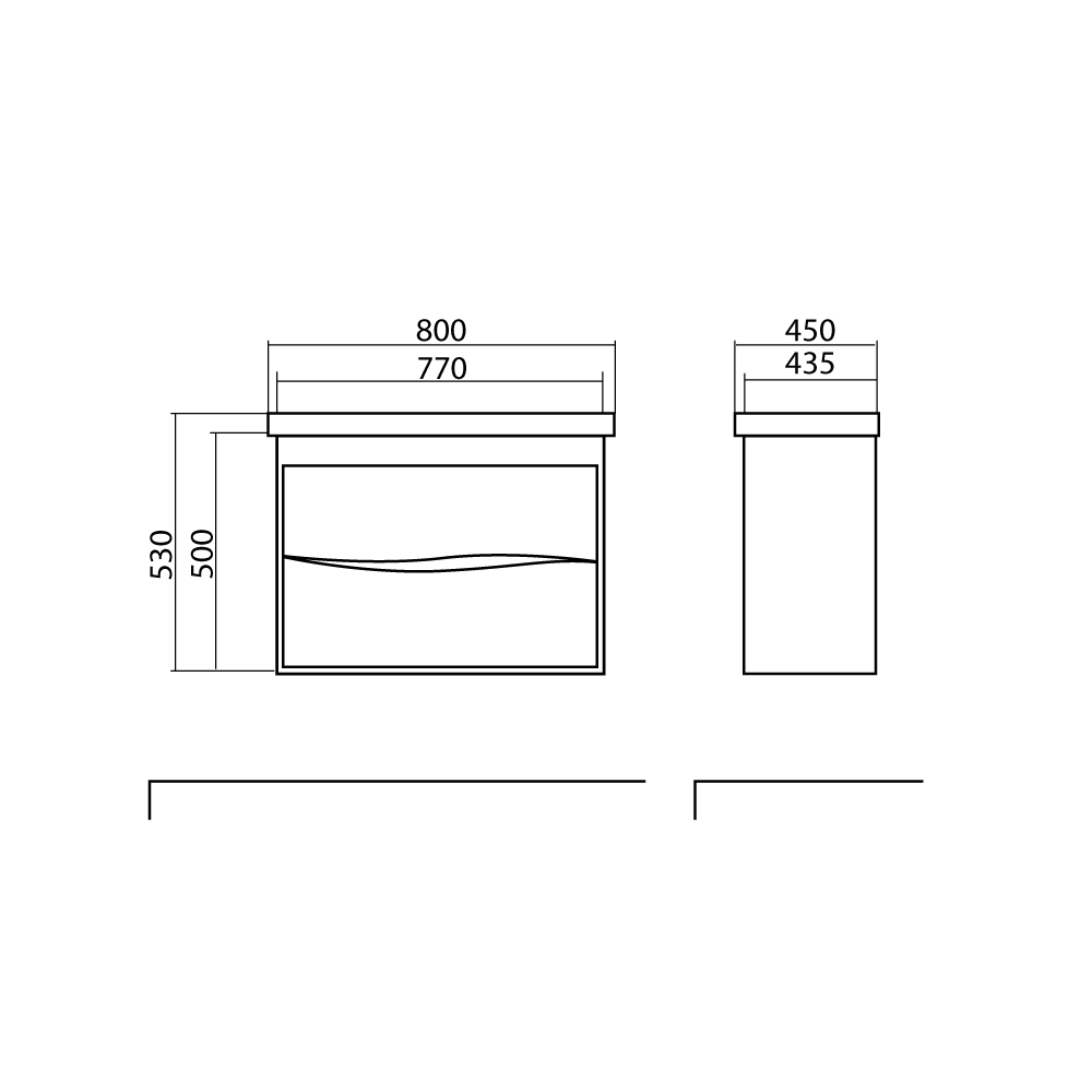 Шафка з умивальником підвісна Альфа Frame 80, Аква Родос - Зображення 273776-12484.jpg