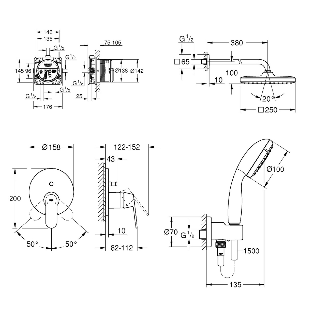 Душевая система Eurosmart Cosmopolitan UA26415SC4 Grohe - Зображення 27721228-ea87c.jpg