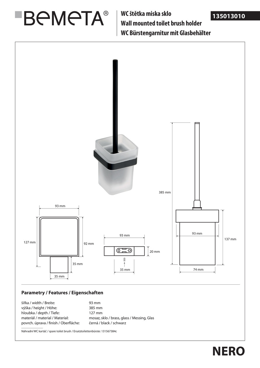 Туалетна щітка з тримачем Nero (135013010), Bemeta - Зображення 279144-18e21.jpg