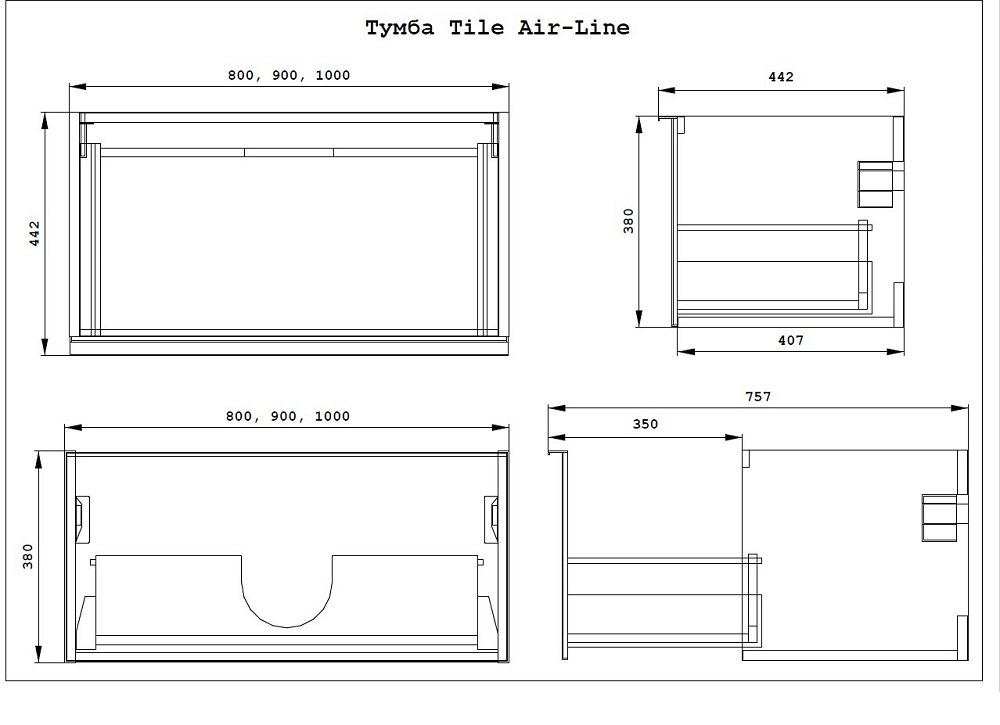 Шафка під умивальник Tile Black 800 Shinestone Black Air-Line - Зображення 28072698-5acbe.jpg