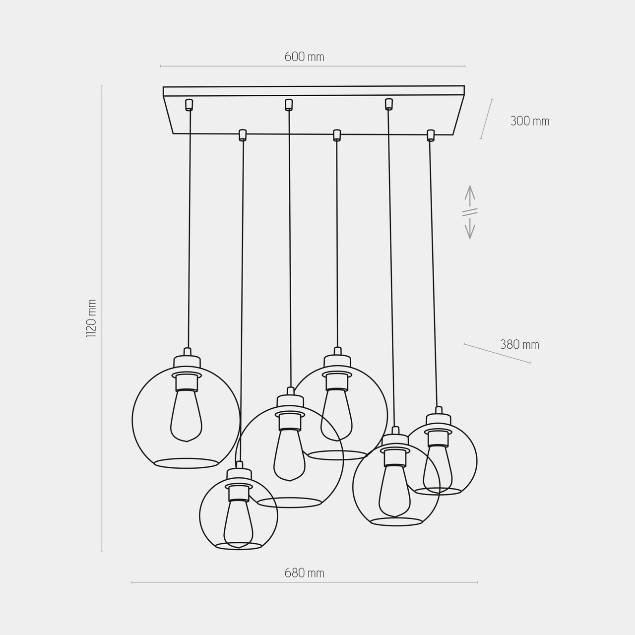 Люстра CUBUS GRAPHITE (2833), TK LIGHTING - Зображення 2833--.jpg