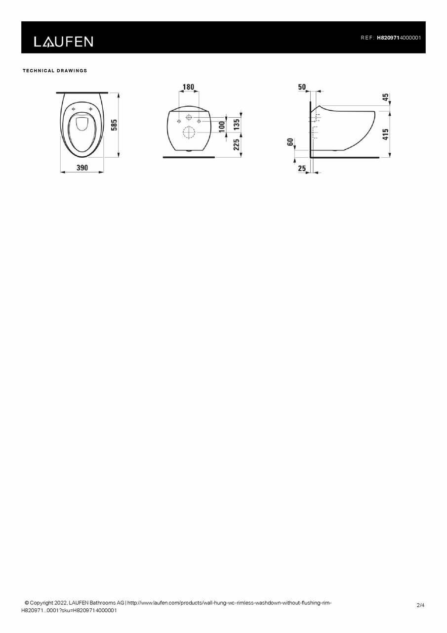 Унітаз підвісний ILBAGNOALESSI ONE Rimless (H8209714000001) LAUFEN - Зображення 284824-c9c22.jpg