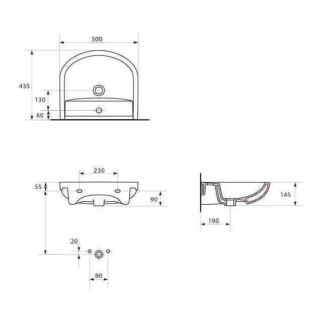 Умивальник 50 см Arteco (CCWS1008341912), Cersanit - Зображення 288419-c0c7c.jpg