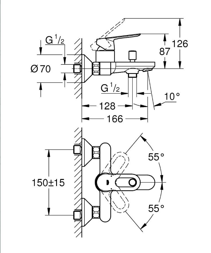 Змішувач для ванни BauLoop (23603000) Grohe - Зображення 288609-e557c.jpg