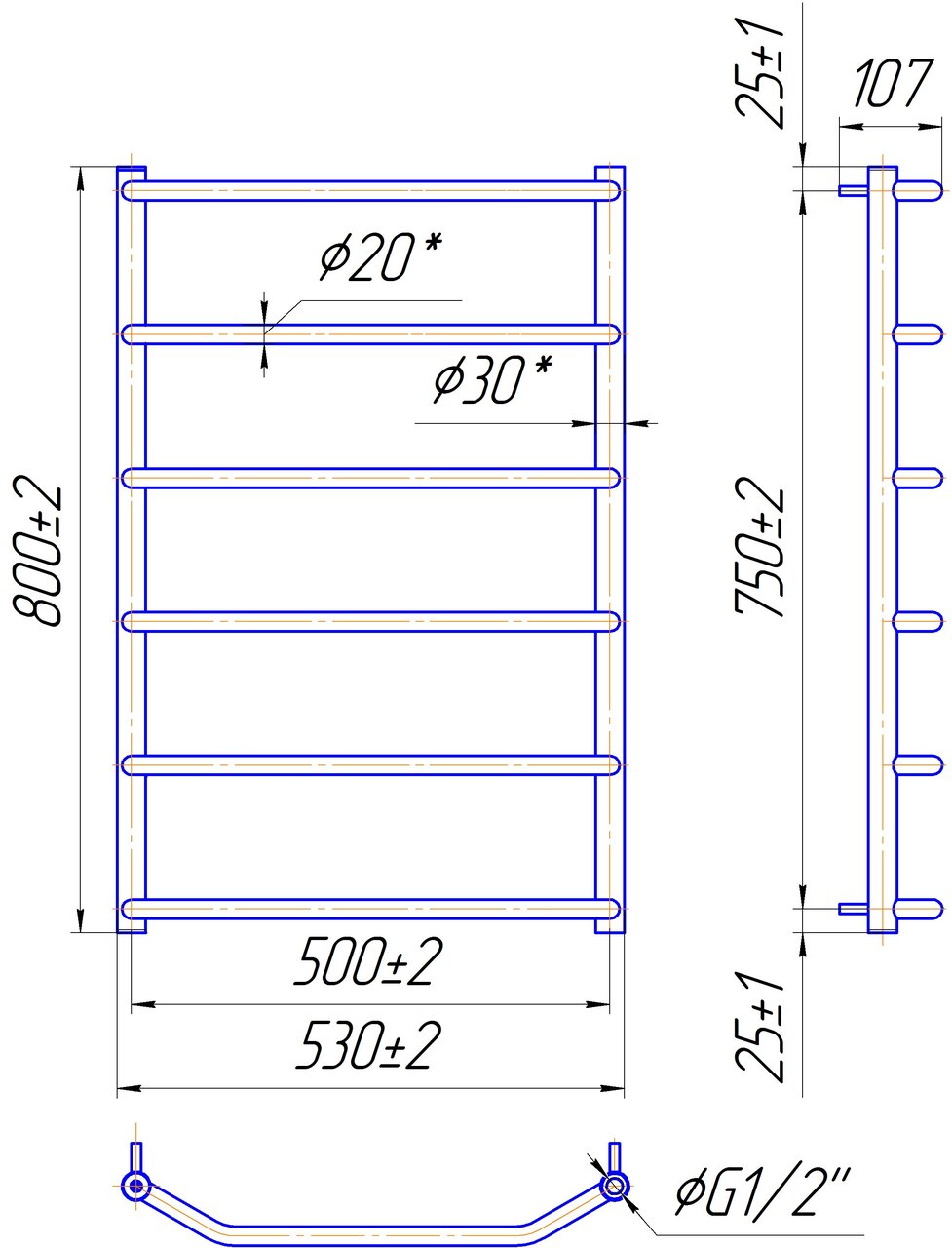 Рушникосушка водяна Трапеція HP 800х530 MARIO - Зображення 289749-21d8d.jpg
