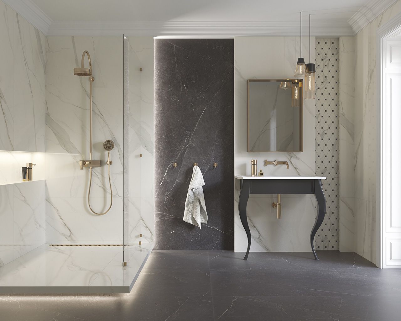 Плитка керамогранітна Calacatta RECT 598x598x9 Paradyz - Зображення 28981-aranzacja-lazienki-w-stylu-glamour-calacatta-ceramika-paradyz.jpg