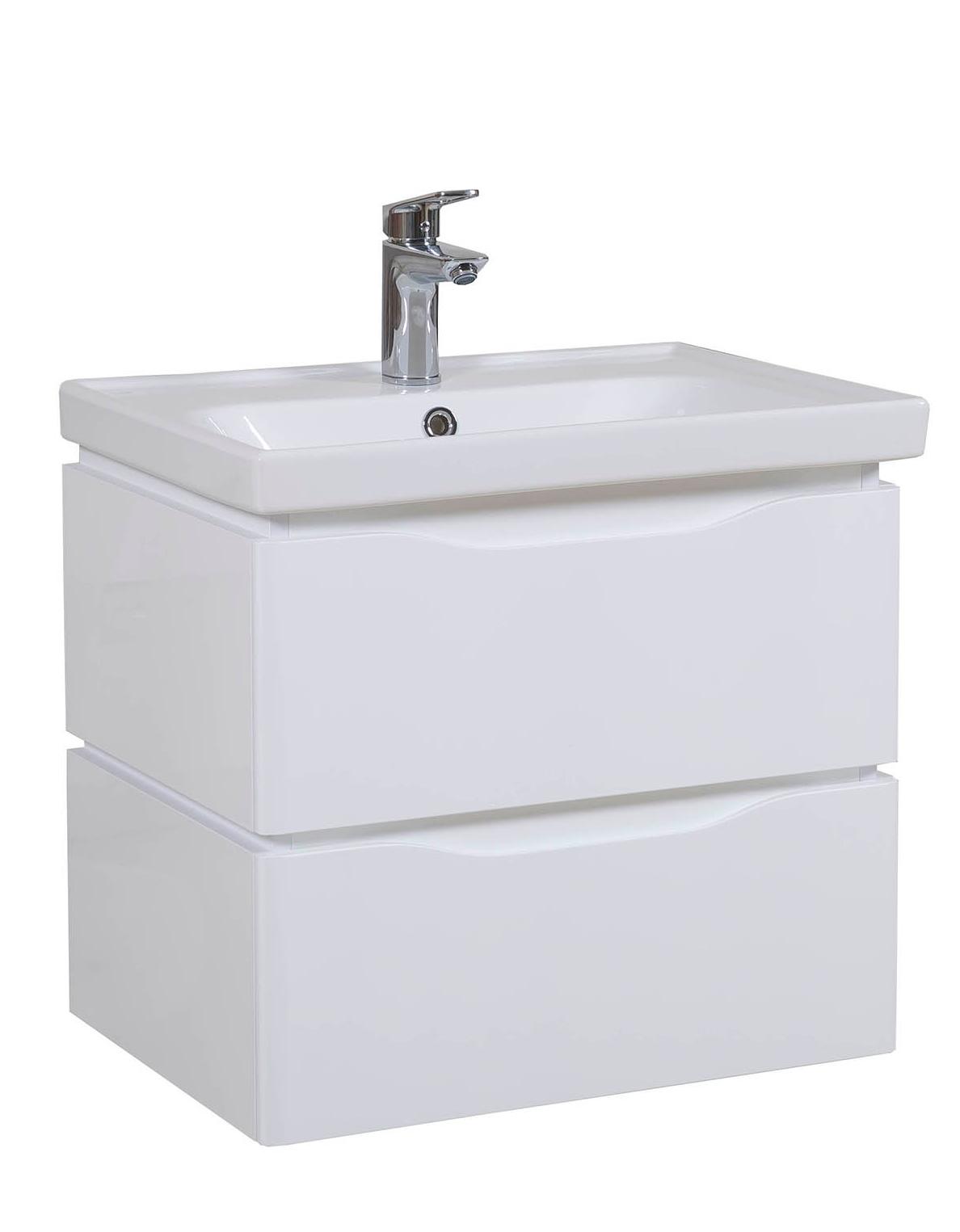 Шкафчик с умывальником подвесной Венеция Белая Frame 60, Аква Родос - Зображення 289974-1f1e8.jpg