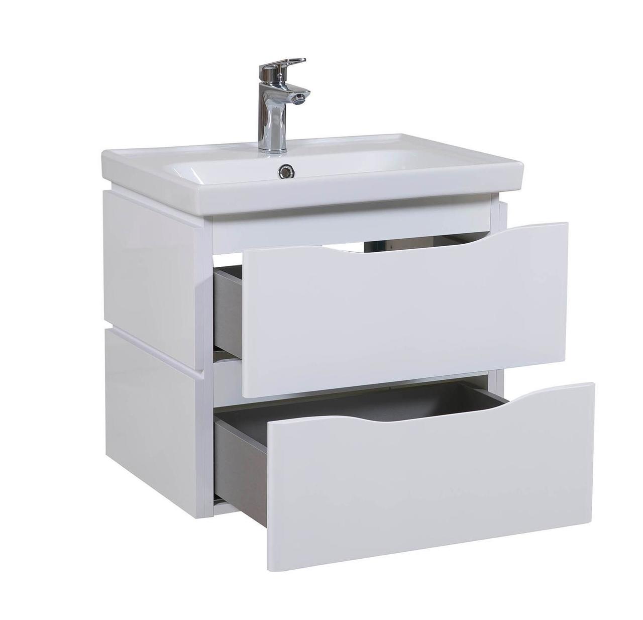 Шкафчик с умывальником подвесной Венеция Белая Frame 60, Аква Родос - Зображення 289974-2823b.jpg