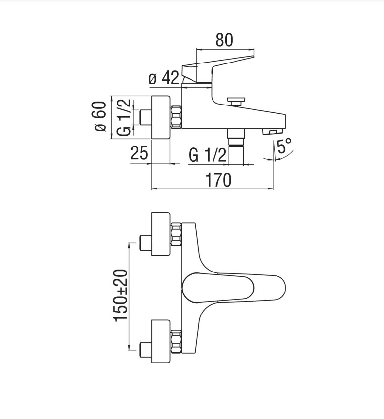 Змішувач для ванни Blues (BS101110-1CR), Nobili - Зображення 290509-b0c13.jpg