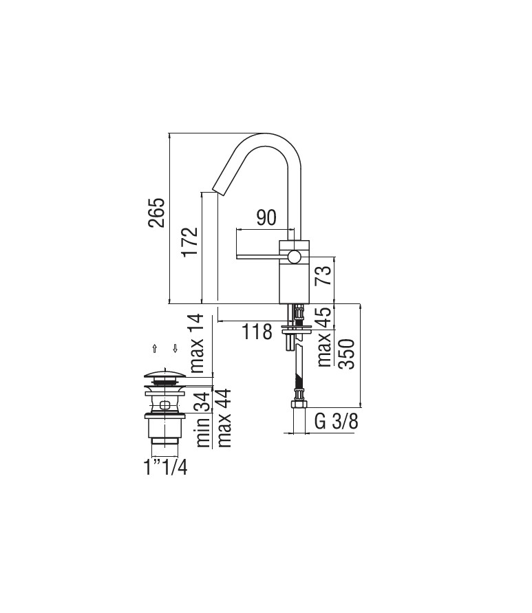 Змішувач для умивальника Cube (CB00518-2CR), Nobili - Зображення 290534-18c7d.jpg