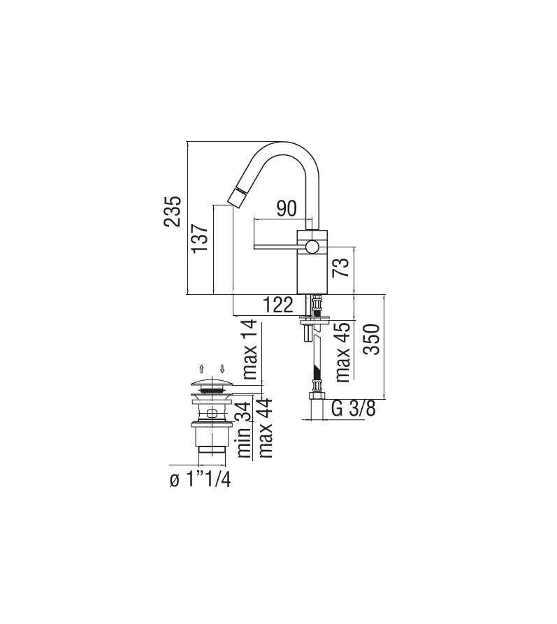 Змішувач для біде Cube (CB00519-2CR), Nobili - Зображення 290539-32859.jpg