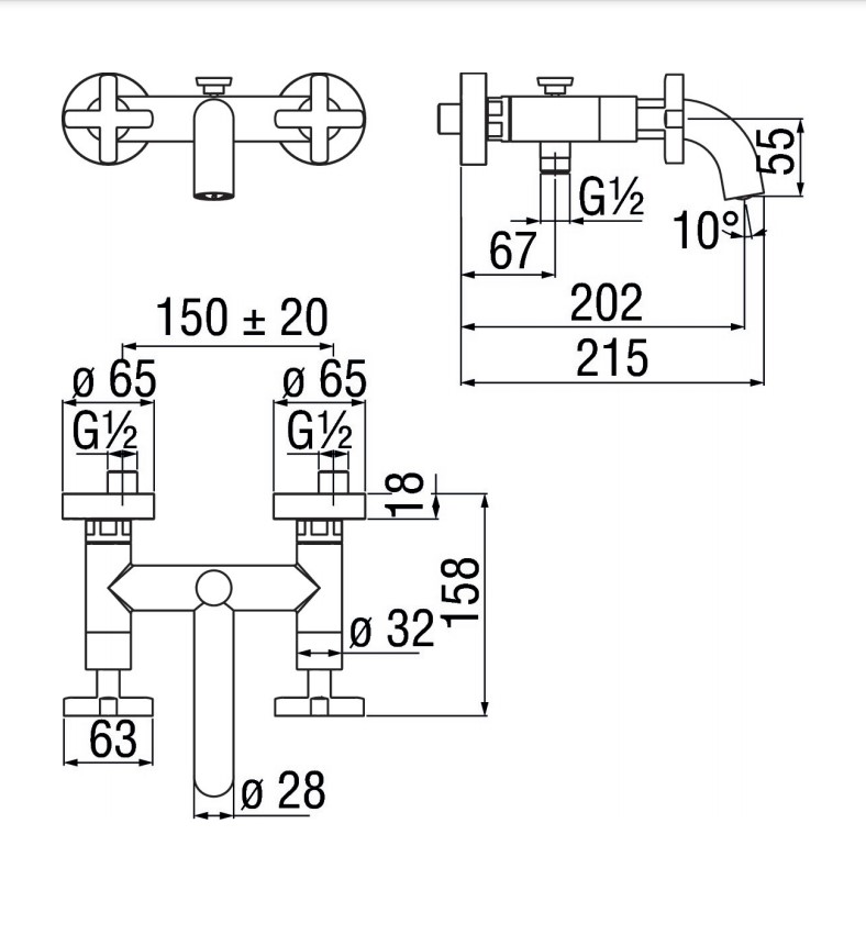 Змішувач для ванни LIRA (LR116210-1CR), Nobili - Зображення 290544-7cc8b.jpg