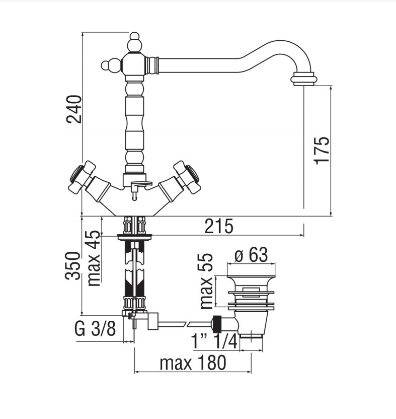 Змішувач для умивальника RITZ (RI49117-1CR), Nobili - Зображення 290564-d7c71.jpg