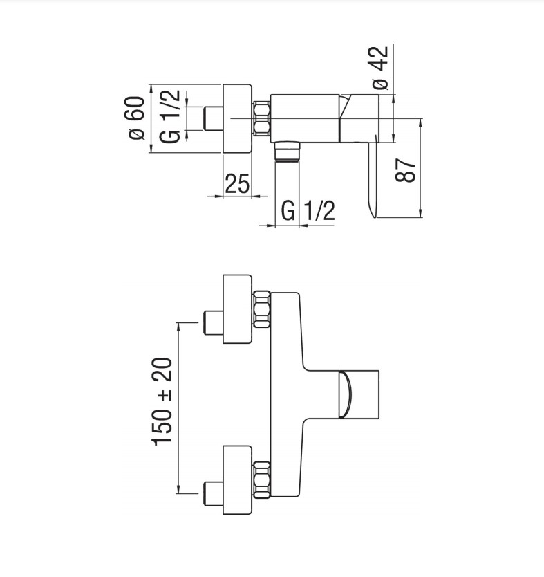 Змішувач для душу SAND (SA99130CR), Nobili - Зображення 290584-e8048.jpg