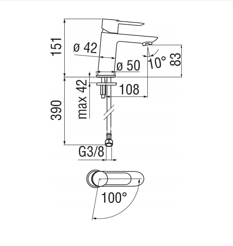 Змішувач для умивальника Sand (SAE99118-2CR), Nobili - Зображення 290594-70962.jpg