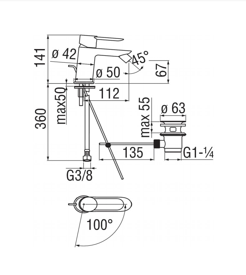 Змішувач для біде SAND (SAE99119-1CR), Nobili - Зображення 290599-90687.jpg