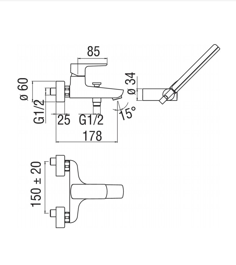 Змішувач для ванни Acquaviva (VV103110CR), Nobili - Зображення 290614-1b376.jpg